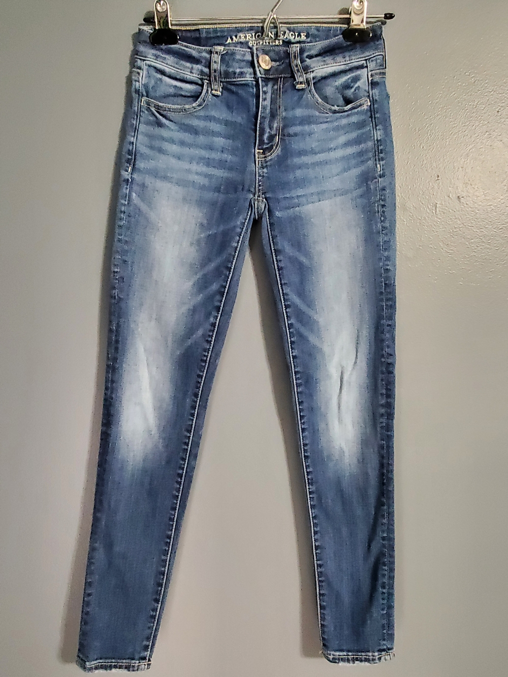 American Eagle Outfitters Blue Skinny Jeans Jegging Women's Size 00 Short